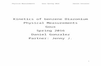 Kinetics of benzene Diazonium