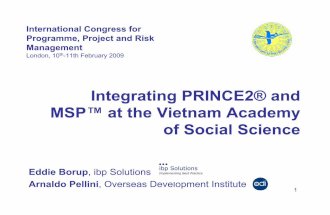 Integrating Prince2® And Msp™ At The Vietnam Academy Of Social Science Arnaldo Pelleni