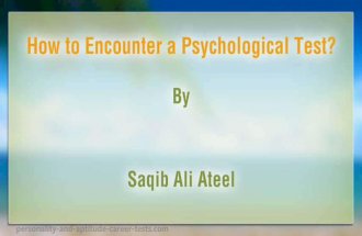 How to encounter psychological tests?