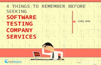 4 Things to Remember Before Seeking Software Testing Company Services