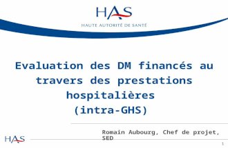 HAS - Journée des fabricants : Évaluation des Dispositifs Médicaux financés au travers des prestations hospitalières intra GHS