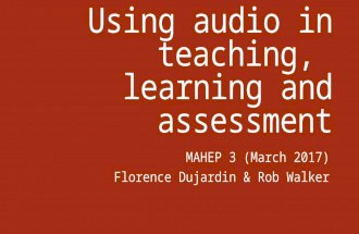 Audio in teaching, learning and assessment