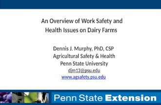 An Overview of Work Safey and Health Issues on Dairy Farms