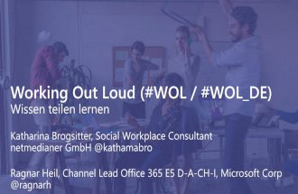 Learntec: Working Out Loud mit Office 365 (Netmedianer, Microsoft)