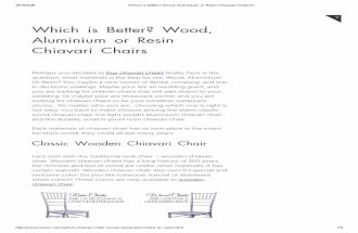 How to choose chiavari chair of different materials