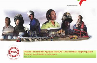 Transnet Port Terminals SOLAS frequently asked questions