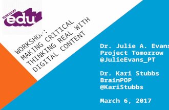 SXSWedu 2018: Making Critical Thinking Real with Digital Content