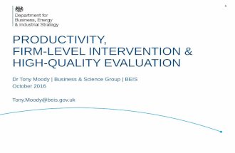 Productivity, firm-level intervention and high-quality evaluation