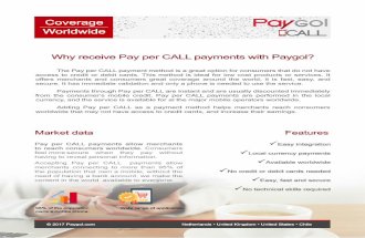 Why receive Pay per CALL payments with Paygol?