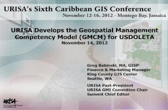 URISA Develops the Geospatial Management Competency Model (GMCM) for USDOLETA