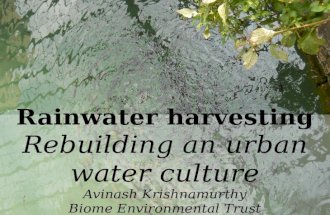 Rainwater Harvesting in an Urban Context : Training of Urban Local Bodies