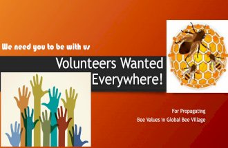 Volunteers wanted everywhere!