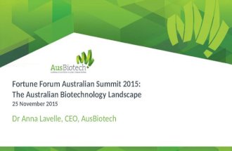 The Australian Biotechnology Landscape