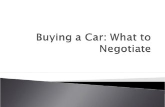 What You Can Negotiate With Your Car Dealer