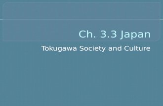 Ch. 3.3 part ii tokugawa society and culture