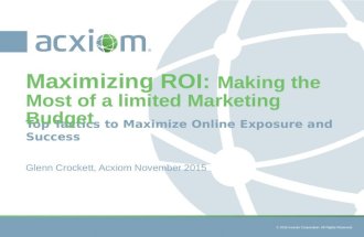 LSA Bootcamp Portland: Maximizing ROI - Making the Most of a Limited Budget