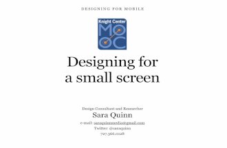 Designing for a Small Screen: Mobile
