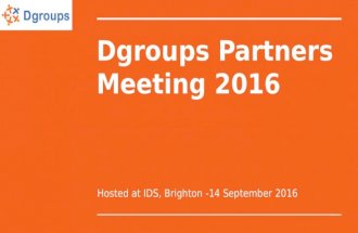 Dgroups Partners Meeting 2016