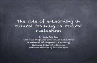 The role of e learning in clinical training -a critical evaluation