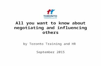 Negotiating and influencing others September 2015