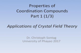 Properties of coordination compoundes part 1 of 3