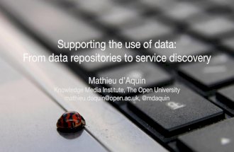 Supporting the use of data: From data repositories to service discovery