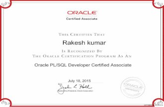 Oracle PL-SQL Developer Certificate_Rakesh kumar