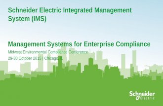 Michelle Redfield, Schneider Electric, Global Management Systems for Enterprise Compliance,Midwest Environmental Compliance Conference, Chicago, October 29-30, 2015