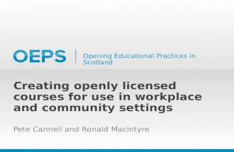 Creating openly licensed courses for use in workplace and community settings