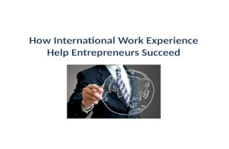 International work experience helps entrepreneurs succeed