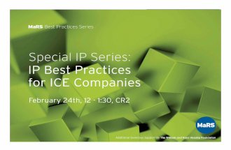 MaRS Best Practices: IP Best Practices for ICE Companies - Henry Ohab