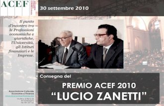 Meeting ACEF 2010 - Premio "Lucio Zanetti"