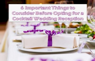 6 important things to consider before opting for a cocktail wedding reception