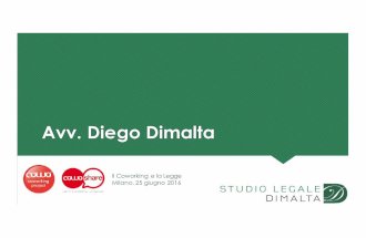 Il Coworking e la Legge - Avv. Diego Dimalta