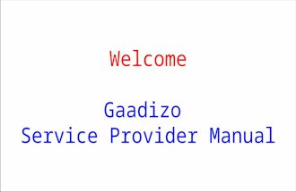 Service provider manual For Gaadizo (  )