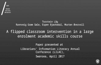 Effects of a flipped classroom intervention in a large enrolment academic skills course - Lag