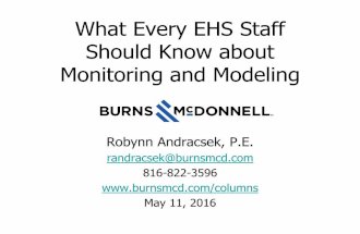Andracsek, Robynn, Burns & McDonnell, What Every EHS Staff should Know about Monitoring and Modeling, MECC, Kansas City, 2016