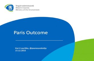 Outcome of COP21 - Harri Laurikka