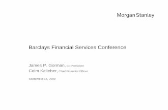 Morgan Stanley: Barclays Financial Services Conference
