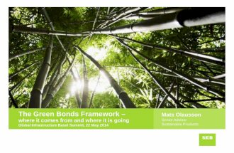 SEB Bank - Green Bonds Framework by Mats Olausson at GIB Summit