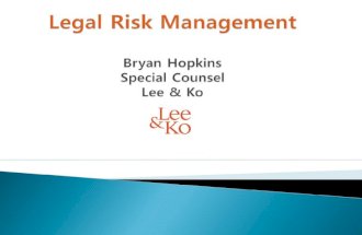 Intro to Legal Risk Management