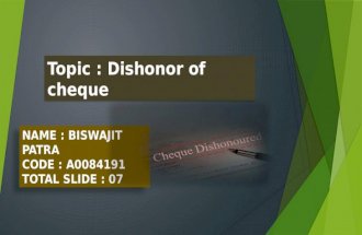 Dishonor of cheque