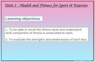 Unit 1 - Health and Fitness for Sport & Exercise
