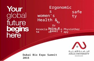 Dubai Bio Expo Summit 2015 Ergonomics women's Health & safety By
