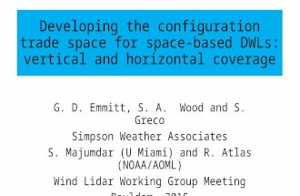 Developing the configuration trade space for space-based DWLs: vertical and horizontal coverage G. D. Emmitt, S. A. Wood and S. Greco Simpson Weather Associates.