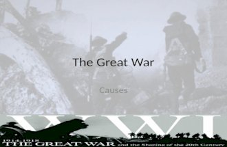 The Great War Causes. Nationalism: Europe Faces Revolutions Chapter 8, Sections 2.