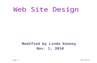1/19/2016Page 1 Web Site Design Modified by Linda Kenney Nov. 1, 2010.