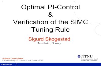Optimal PI-Control & Verification of the SIMC Tuning Rule