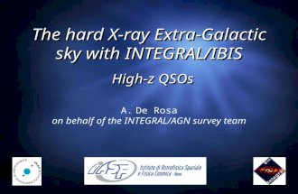 The hard X-ray Extra-Galactic sky with INTEGRAL/IBIS High-z QSOs A.De Rosa on behalf of the INTEGRAL/AGN survey team.