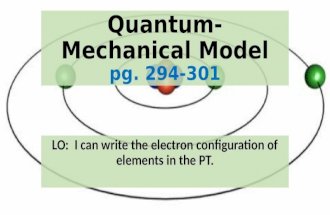 Quantum-Mechanical Model pg. 294-301 LO: I can write the electron configuration of elements in the PT.